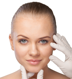 Visage illustrant le traitement des rides d'expression